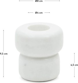 Kave Home - Candelabro piccolo Signe in marmo bianco 8 cm