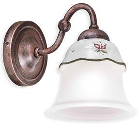 Applique Classica Ferrara Metallo E Ceramica Nero Sfumato Rame 1 Luce E14
