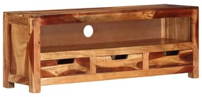 Mobile Porta Tv 110x30x40 Cm İn Legno Massello Di Acacia /
