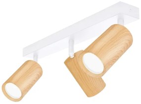 Brilagi - Faretto SELE 3xGU10/30W/230V bianco/decorazioni in rovere