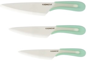 Set coltelli da 3 pezzi, con manico verde