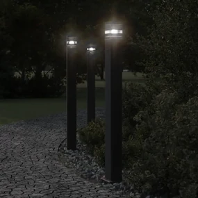 Lampada Da Terra Per Esterni Con Presa Nera 110 Cm Alluminio /