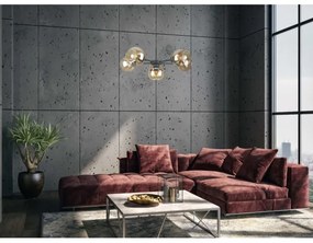 Lampadario a sospensione con filo KALIOPE 6xE27/60W/230V nero/fumé beige