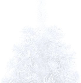 Set Albero Natale Artificiale a Metà LED Palline Bianco 240cm