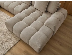 Divano angolare grigio tortora allungabile e con contenitore (penisola a sinistra/a U) con rivestimento in ciniglia Everest – Bobochic Paris