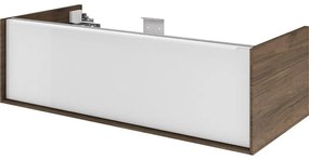 Mobile da bagno sospeso sotto lavabo L 105 x H 32 x P 48 cm noce laccato lucido, 1 cassetto SENSEA Neo