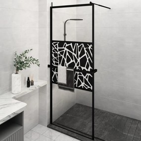 Parete Doccia Walk İn Mensola Nera 80x195cm Vetro Esg Alluminio /