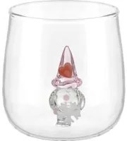 Bicchiere acqua gnomo rosso vetro borosilicato