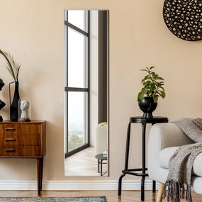 Costway Specchiera rettangolare con vetro antisfondamento cornice in lega di alluminio, Specchio da terra parete Argento