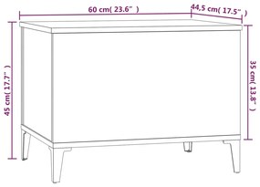 Tavolino da Salotto Rovere Fumo 60x44,5x45 cm Legno Multistrato