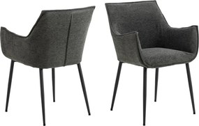 Sedia da pranzo grigio scuro in imbottito Bonita – Actona