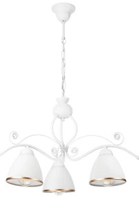 Lampadario a sospensione con catena RETRO II 3xE27/60W/230V bianco
