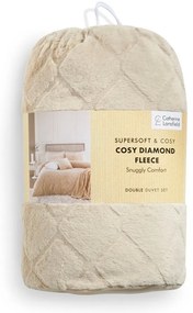 Set copripiumino e federa beige in micropile per letto matrimoniale e per letto esteso 230x220 cm Cosy Diamond – Catherine Lansfield