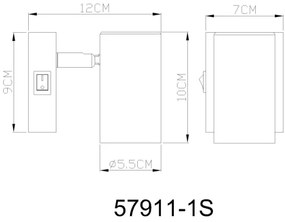 Globo 57911-1S - Faretto da parete ROBBY 1xGU10/25W/230V
