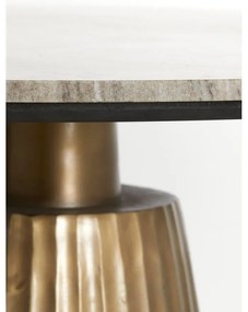 Tavolo da pranzo rotondo in bronzo e colore naturale con piano in marmo ø 100 cm Rianne - Light &amp; Living