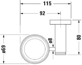 Duravit 99194600 - Portaspazzolini da parete D-CODE, lato sinistro, nero opaco
