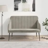 Panca Grigio Chiaro 110x76x80 cm in Velluto 351464