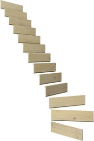 Controgradino per scale Normandie a L naturale L 146 cm 13 pezzi