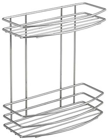 Aqualine - Mensola a muro per doccia a due livelli CROMO LINE cromo lucido