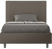 Letto Matrimoniale Francese 140x210 cm con Rete e Contenitore Goya Cappuccino