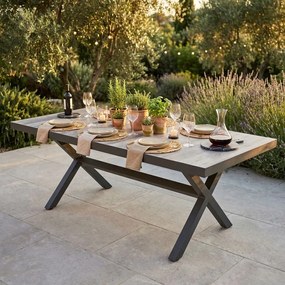 MACCAI - tavolo da giardino in alluminio e gres