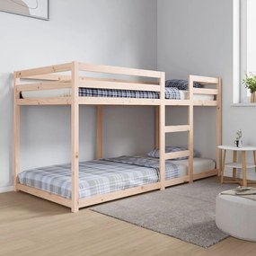 Letto A Castello Senza Materasso 90x200cm Massello Pino /