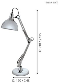 Eglo 94702 - Lampada da tavolo BORGILLIO 1xE27/40W/230V