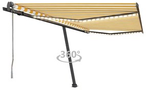 Tenda Automatica Sensore Vento E Led 450x300 Cm Gialla Bianca /