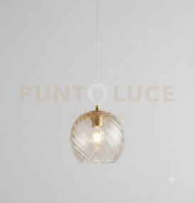 Sospensione 1 luce attacco e27 con cavo cm 250 con vetro 1242 delta...