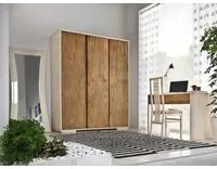 Armadio 3 porte in legno bicolore shabby 180x60x220