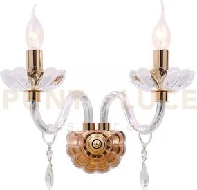 Applique a parete riflesso oro 2 luci attacco e14 40x18x35cm decora...