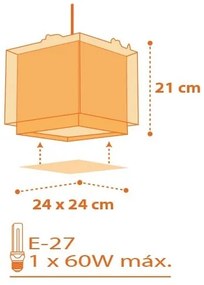 Dalber D-73452 - Lampadario per bambini DINOS 1xE27/60W/230V