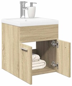 Set Mobili Da Bagno 2 Pz Rovere Sonoma İn Legno Multistrato /