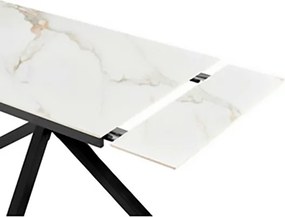 Tavolo Da Pranzo Allungabile 90x140-200 Cm Effetto Marmo Calacatta