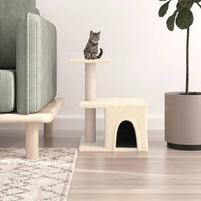 Albero Per Gatti Con Tiragraffi İn Sisal Crema 48 Cm /