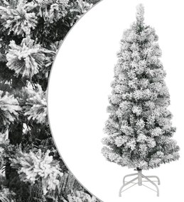 Albero Natale Artificiale Incernierato Con Neve Fioccata 120 Cm /