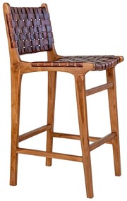 Sgabello da bar in teak marrone 101 cm Perugia - House Nordic
