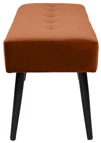 Panca design lavorazione capitonné in tessuto velluto color bruciato e metallo nero L95 cm GUESTA