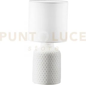 Lumetto ravello bianco 1 luce attacco e14 15x32cm in ceramica con p...