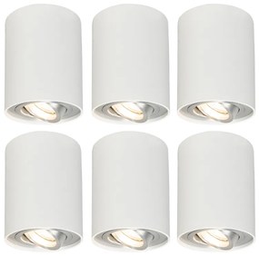 Set di 6 faretti orientabili e inclinabili bianchi - Rondoo up