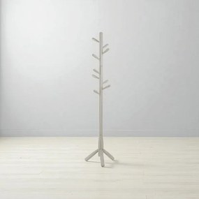 Appendiabiti da terra in legno con 9 ganci base tre piedi altezza 180 cm Grigio