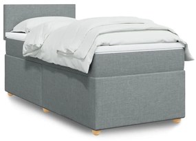 Giroletto A Molle Con Materasso Grigio Chiaro 80x200 Cm Tessuto /