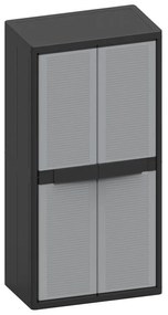 Armadio alto Jumbo Cab 2900 Qblack TERRY STORAGE in polipropilene, grigio L 89.7 x H 180 x P 53.7 cm 2 ante, adatto per interno/esterno