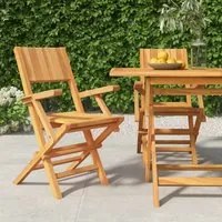 Sedie da Giardino Pieghevoli 2pz 55x61x90cm Legno Massello Teakcod mxl 81938