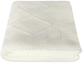 Coperta bianca con cotone Baby Baby, 90 x 90 cm - Homemania Decor