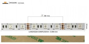 Striscia LED Professional 5050/60 - RGB - IP20 - 14,4W/m - 5m - 12V Colore RGB