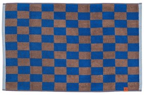 Tappetino da bagno in cotone biologica blu-marrone 50x80 cm Retro - Mette Ditmer Denmark