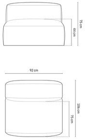 Modulo divano blu scuro (parte centrale) Martina - Micadoni Home