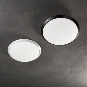 Plafoniera Moderna Gemma Materie Plastiche Nero Led 12W 3000K Luce Calda