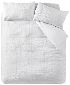 Set copripiumino e federa bianco per letto matrimoniale 200x200 cm Folkstone Geo – Catherine Lansfield